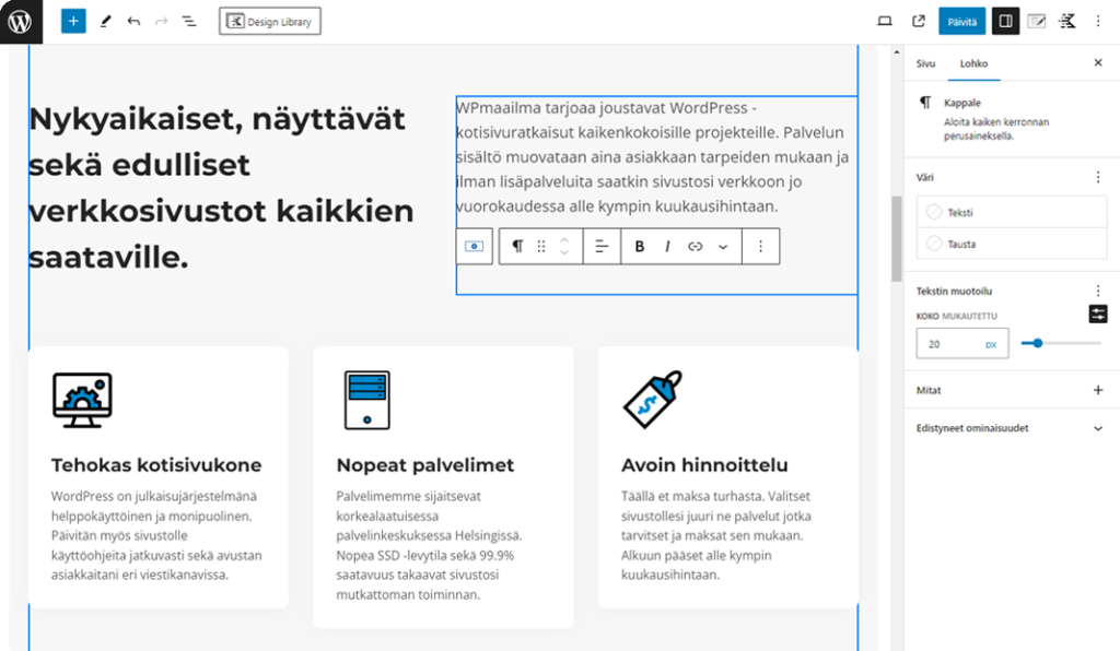 WordPress Gutenberg editor
